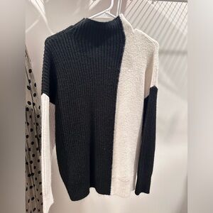 Black and White color block Sweater